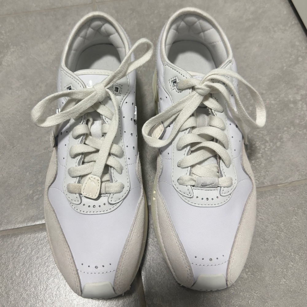 Size 8- Women's Jacquemus Nike Air Max 1 SP Sail and Summit White HM6690-100